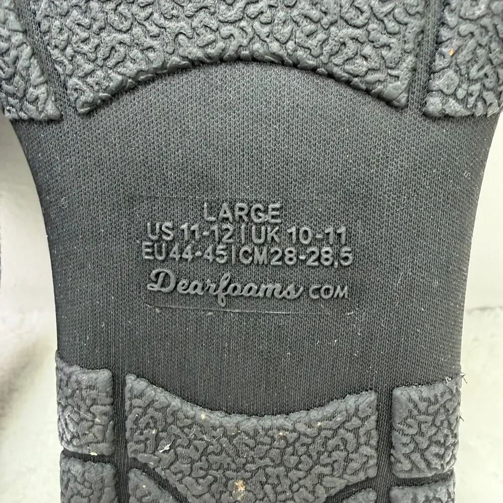 Dearfoams Men’s Memory Foam Slippers Dark Heather Black Size L (11-12)